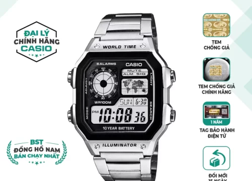 Review Đồng Hồ Casio Nam Điện Tử AE-1200WHD-1AVDF Chính Hãng