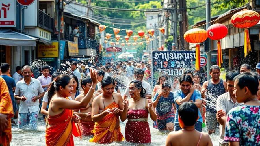 Lễ hội Songkran (Tết Nguyên Đán Thái Lan)- Tắm nước, cầu bình an và sum họp gia đình
