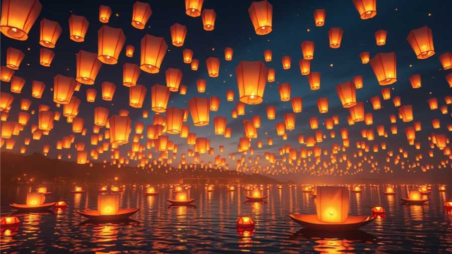 Lễ hội Yi Peng và Loy Krathong-Triệu đèn thả, cầu nguyện bình an