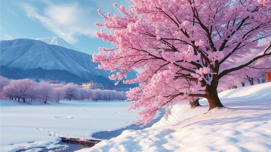 Thiên Đường Tuyết Trắng Và Hoa Anh Đào Nở Rộ - Hokkaido