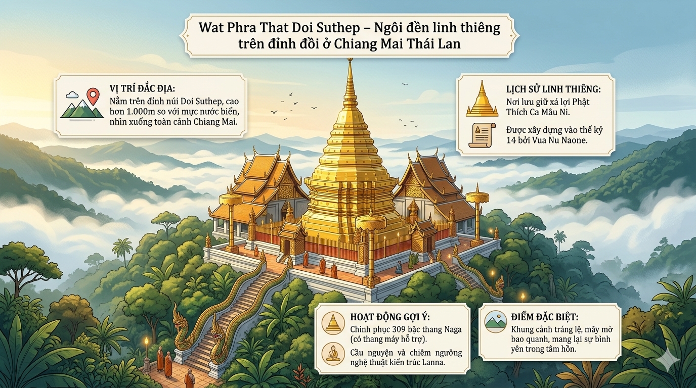 Wat Phra That Doi Suthep – Ngôi đền linh thiêng trên đỉnh đồi